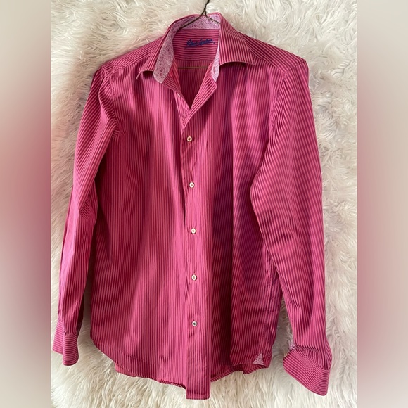 Robert Graham Mens Fitted Button Down Long Sleeve Shirt-Size 42/16.5-Small size - Picture 1 of 13